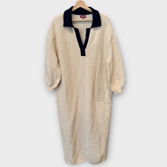 STAUD Altea Waffle-Knit Cotton-blend Maxi Dress Size Large - Picture 6 of 14